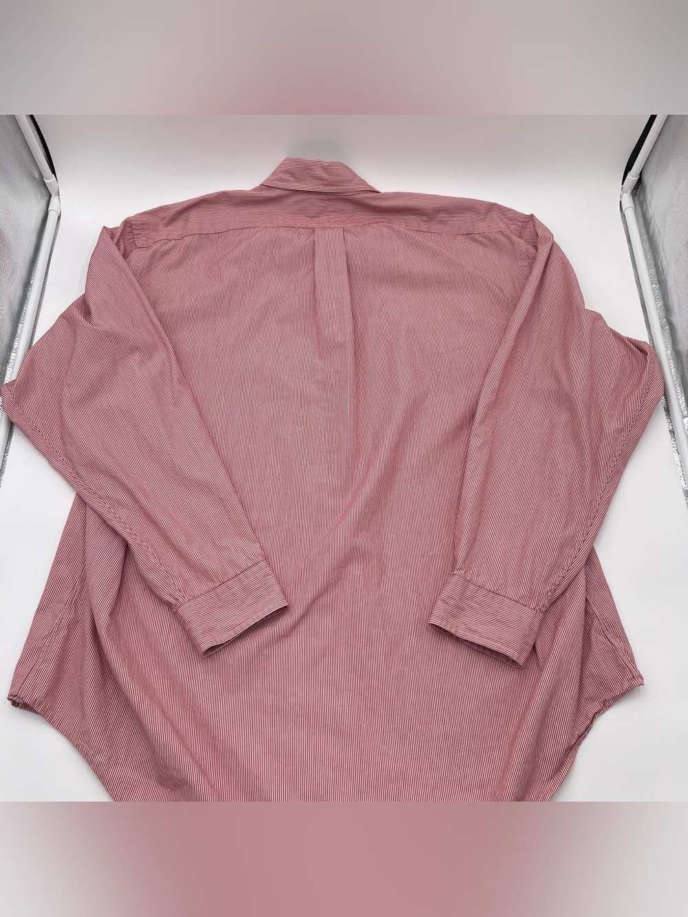 Ralph Lauren Mens Classic Red Pinstripe Button Down L/S Dress Shirt XL Preppy - Picture 4 of 10
